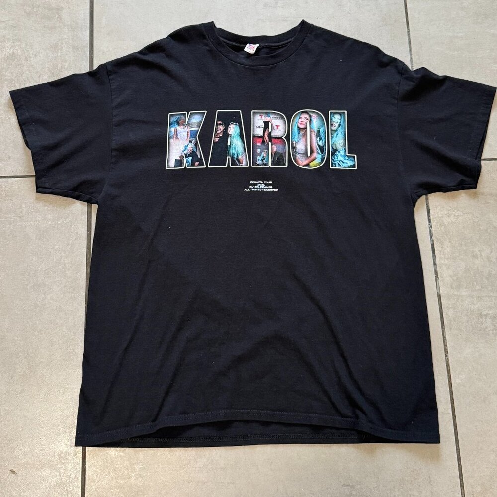 🔥 4 for $20 DKarol G Bichota Tour 2021 Concert T-Shirt Black Size L Made in USA